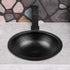 Hand Hammered 16 inch Rotunda Dual Mount Circle Bathroom Vanity Sink - Matte Black